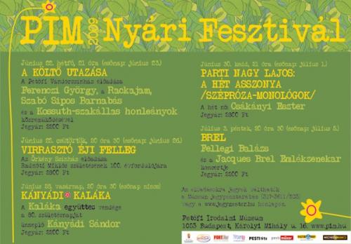 Petőfi Irodalmi Múzeum: Nyári Fesztivál 2009