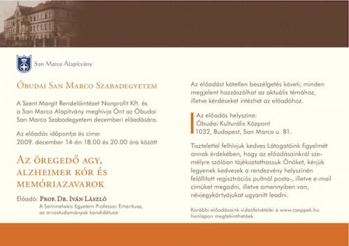 Az öregedő agy, Alzheimer kór és memóriazavarok Az öregedő agy, Alzheimer kór és memóriazavarok